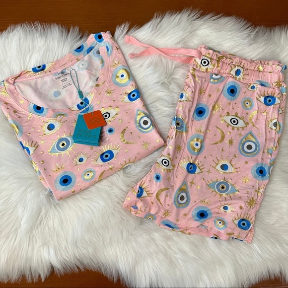 POSH PEANUT FIONA EVIL EYE WOMEN MEDIUM LOUNGEWEAR PAJAMA NWT NEW - Picture 1 of 9
